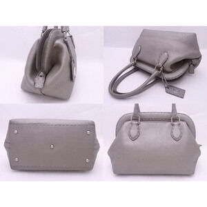 Fendi leather gray handbag Selleria metallic
